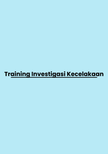 pelatihan Investigasi Kecelakaan di bali