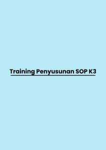 pelatihan Penyusunan SOP K3 di bali