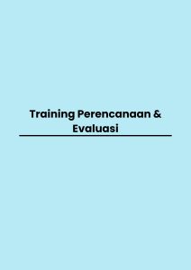 Training Perencanaan & Evaluasi