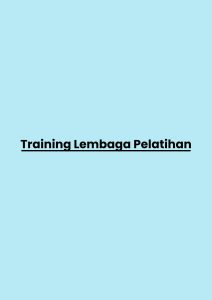 pelatihan Lembaga Pelatihan di bali